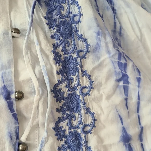 NWT fever beautiful batik top with embroidery, L - Picture 14 of 16